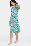 Zivame Blotched Bloom Woven Mid Length Nightdress - Florida Key — thumbnail 2